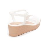 giày sandal nữ đế xuồng pu siêu nhẹ cao 5cm Hanatabi quai chéo hậu thun (35-40) mã HNSD5F938