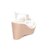 Giày sandal nữ đế xuồng PU siêu nhẹ cao 9cm Hanatabi quai đan hậu thun (35-39) mã HNSDX9F1166
