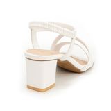 giày sandal nữ cao gót 5cm Hanatabi quai ngang mũi vuông hậu thun đế TA bigsize (35-41) mã HNSDT5F855