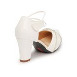 Búp bê mũi nhọn có dây chéo kim tuyến cao 7cm hậu xé mã HNBBHX7F809 (Size 35 -> 39)