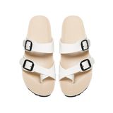 Dép nữ xỏ ngón Hanatabi 2 chéo có khóa đế trấu cao 3cm mã HNDE3F976 (Size 35 -> 39)