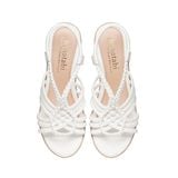 Giày sandal nữ đế xuồng PU siêu nhẹ cao 9cm Hanatabi quai đan hậu thun (35-39) mã HNSDX9F1166