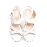 giày sandal nữ đế xuồng PU siêu nhẹ cao 7cm Hanatabi quai chéo khóa kéo (35-39) mã HNSDX7F1022