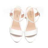 giày sandal nữ đế xuồng PU siêu nhẹ cao 9cm Hanatabi quai ngang hậu c (35-39) mã HNSDX9F1084