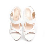 giày sandal nữ đế xuồng PU siêu nhẹ cao 9cm Hanatabi quai chéo khóa kéo (35-39) mã HNSDX9F1027