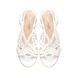 Giày sandal nữ đế xuồng PU siêu nhẹ cao 8cm Hanatabi quai đan hậu thun (35-39) mã HNSDX8F1127