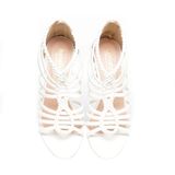 Giày sandal nữ cao gót 7cm Hanatabi quai đan khóa kéo đế TA cao cấp bigsize (35-41) mã HNSDG7F1142