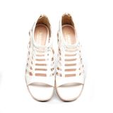 giày sandal nữ đế PU siêu nhẹ cao 7cm Hanatabi quai xương cá khóa kéo (35-39) mã HNSDG7F1149