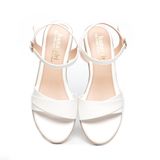 giày sandal nữ đế xuồng PU siêu nhẹ cao 7cm Hanatabi quai xếp hậu c (35-39) mã HNSDX7F1054