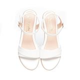 Giày sandal nữ đế PU kem siêu nhẹ cao 5cm Hanatabi quai ngang 2 xếp hậu c bigsize (35-42) mã HNSDG5F1140