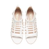 giày sandal nữ đế xuồng PU siêu nhẹ cao 7cm Hanatabi quai xương cá khóa kéo (35-39) mã HNSDG7F1152