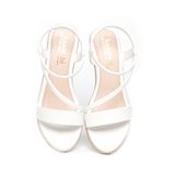 giày sandal nữ đế xuồng PU siêu nhẹ cao 7cm Hanatabi quai ngang hậu thun (35-39) mã HNSDX7F1051