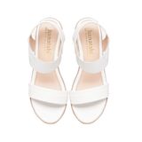 Giày sandal nữ đế xuồng PU siêu nhẹ cao 9cm Hanatabi quai ngang hậu thun (35-39) mã HNSDX9F1156