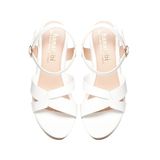 giày sandal nữ đế xuồng PU siêu nhẹ cao 9cm Hanatabi quai chéo hậu c (35-39) mã HNSDX9F988