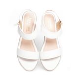 giày sandal nữ đế xuồng PU siêu nhẹ cao 7cm Hanatabi quai ngang khóa kéo (35-39) mã HNSDX7F1026