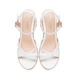 Giày sandal nữ đế xuồng PU siêu nhẹ cao 9cm Hanatabi quai chéo hậu c (35-39) mã HNSDX9F1165