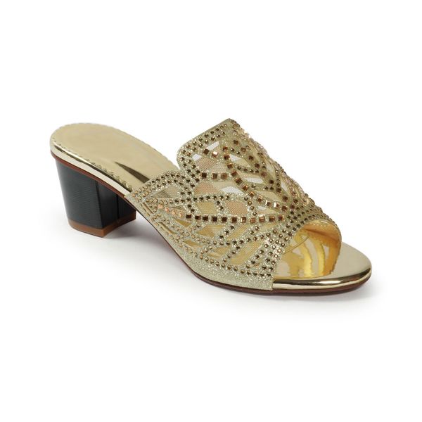 Dép nữ hanatabi quai kim tuyết phối lưới xoàn gót cao 5cm mã HNDE3F137 ( Size 36 -> 40)