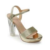 Sandal nữ quai kim tuyến gót mica cao 12cm hậu c mã HNSDH12F483 ( Size 35 -> 39)
