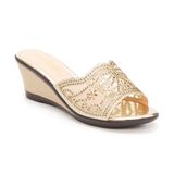 Dép nữ đế xuồng PU siêu nhẹ cao 7cm Hanatabi quai lươi đính đá (35-39) mã HNDEL7F943