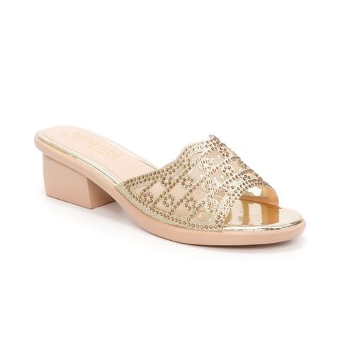 dép nữ đế PU kem siêu nhẹ cao 5cm Hanatabi quai lưới đính đá bigsize (35-42) mã HNDE5F923