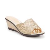 Dép nữ đế xuồng PU siêu nhẹ cao 7cm Hanatabi quai lưới đính đá (35-39) mã HNDEL7F944