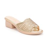 Dép gót nữ Hanatabi quai lưới đính xoàn gót cao 5cm đế PU siêu nhẹ mã HNDE5F925 (Size 36 -> 41)