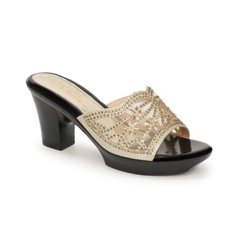 dép nữ đế PU đen siêu nhẹ cao 7cm Hanatabi quai lưới đính đá bigsize (36-40) mã HNDE7F884