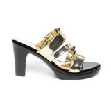 dép nữ đế PU đen siêu nhẹ cao 9cm Hanatabi quai chéo bigsize (36-40) mã HNDE9F1079