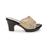 dép nữ đế PU đen siêu nhẹ cao 7cm Hanatabi quai lưới đính đá bigsize (36-40) mã HNDE7F883