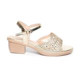 giày sandal nữ đế PU kem siêu nhẹ cao gót 5cm Hanatabi quai lưới đính đá hậu c bigisze (35-42) mã HNSDG5F1073