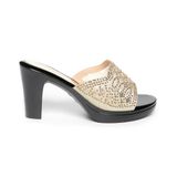 dép nữ đế PU đen siêu nhẹ cao 9cm Hanatabi quai lưới đính đá bigsize (36-40) mã HNDE9F1046