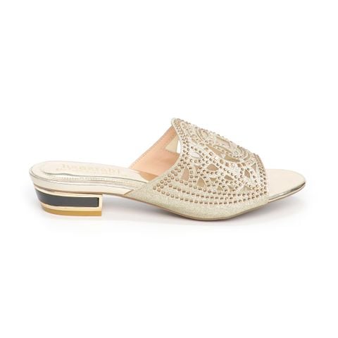 dép nữ cao gót viền đồng 3cm Hanatabi quai lưới đính đá đế TA cao cấp bigsize (35-41) mã HNDE3F949