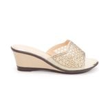 Dép nữ đế xuồng PU siêu nhẹ cao 7cm Hanatabi quai lưới đính đá (35-39) mã HNDEL7F945