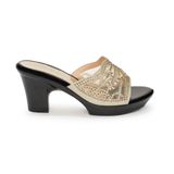 dép nữ đế PU đen siêu nhẹ cao 7cm Hanatabi quai lưới đính đá bigsize (36-40) mã HNDE7F884
