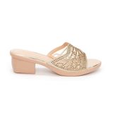 dép nữ đế PU kem siêu nhẹ cao 5cm Hanatabi quai lưới đính đá bigsize (35-42) mã HNDE5F924