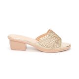 Dép gót nữ Hanatabi quai lưới đính xoàn gót cao 5cm đế PU siêu nhẹ mã HNDE5F922 (Size 36 -> 41)