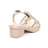 Giày Sandal Nữ Đế PU Kem Siêu Nhẹ Cao Gót 5cm Hanatabi Quai Lưới Đính Đá Hậu C Bigisze (35-42) Mã HNSDG5F1074