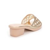 Dép gót nữ Hanatabi quai lưới đính xoàn gót cao 5cm đế PU siêu nhẹ mã HNDE5F923 (Size 36 -> 41)