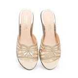 Dép nữ đế xuồng PU siêu nhẹ cao 7cm Hanatabi quai lươi đính đá (35-39) mã HNDEL7F943