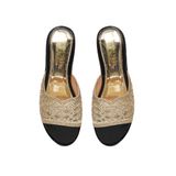 dép nữ đế PU đen siêu nhẹ cao 7cm Hanatabi quai lưới đính đá bigsize (36-40) mã HNDE7F883