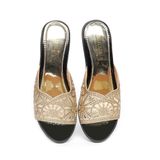 dép nữ đế PU đen siêu nhẹ cao 7cm Hanatabi quai lưới đính đá bigsize (36-40) mã HNDE7F1038