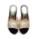 dép nữ đế PU đen siêu nhẹ cao 9cm Hanatabi quai lưới đính đá bigsize (36-40) mã HNDE9F1045