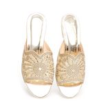 Dép nữ cao gót viền đồng 3cm Hanatabi quai lưới đính đá đế TA cao cấp bigsize (35-41) mã HNDE3F814