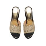 dép nữ đế PU đen siêu nhẹ cao 7cm Hanatabi quai lưới đính đá bigsize (36-40) mã HNDE7F890
