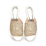 dép nữ cao gót viền đồng 3cm Hanatabi quai lưới đính đá đế TA cao cấp bigsize (35-41) mã HNDE3F949