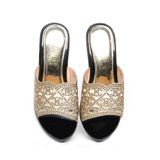 dép nữ đế PU đen siêu nhẹ cao 9cm Hanatabi quai lưới đính đá bigsize (36-40) mã HNDE9F1047