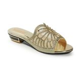 Dép nữ cao gót viền đồng 3cm Hanatabi quai lưới đính đá đế TA cao cấp bigsize (35-41) mã HNDE3F139