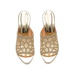 Dép nữ cao gót viền đồng 3cm Hanatabi quai lưới đính đá đế TA cao cấp bigsize (35-41) mã HNDE3F814