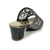 Dép nữ hanatabi quai kim tuyết phối lưới xoàn gót cao 5cm mã HNDE3F137 ( Size 36 -> 40)