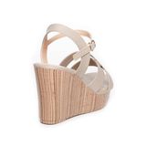 giày sandal nữ đế xuồng PU siêu nhẹ cao 9cm Hanatabi quai chéo hậu c (35-39) mã HNSDX9F988